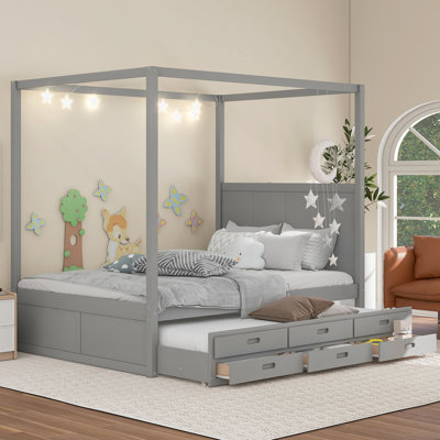 Queen size bed for little girl best sale